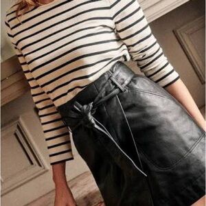 Sézane • Colette Marinière in Black / Écru Stripe